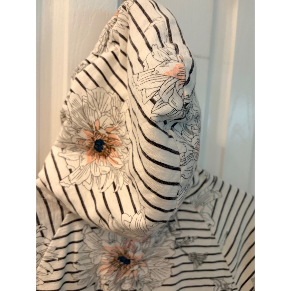 Joules Marlston Hoodie Cream Navy Floral Stripe Raglan Pullover Sweatshirt US 12 - Picture 6 of 6